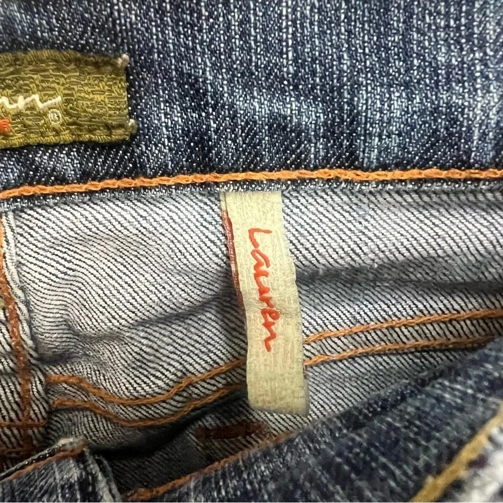 DAVID KAHN "Lauren" straight leg mid wash denim jeans size 12 short - Picture 11 of 15
